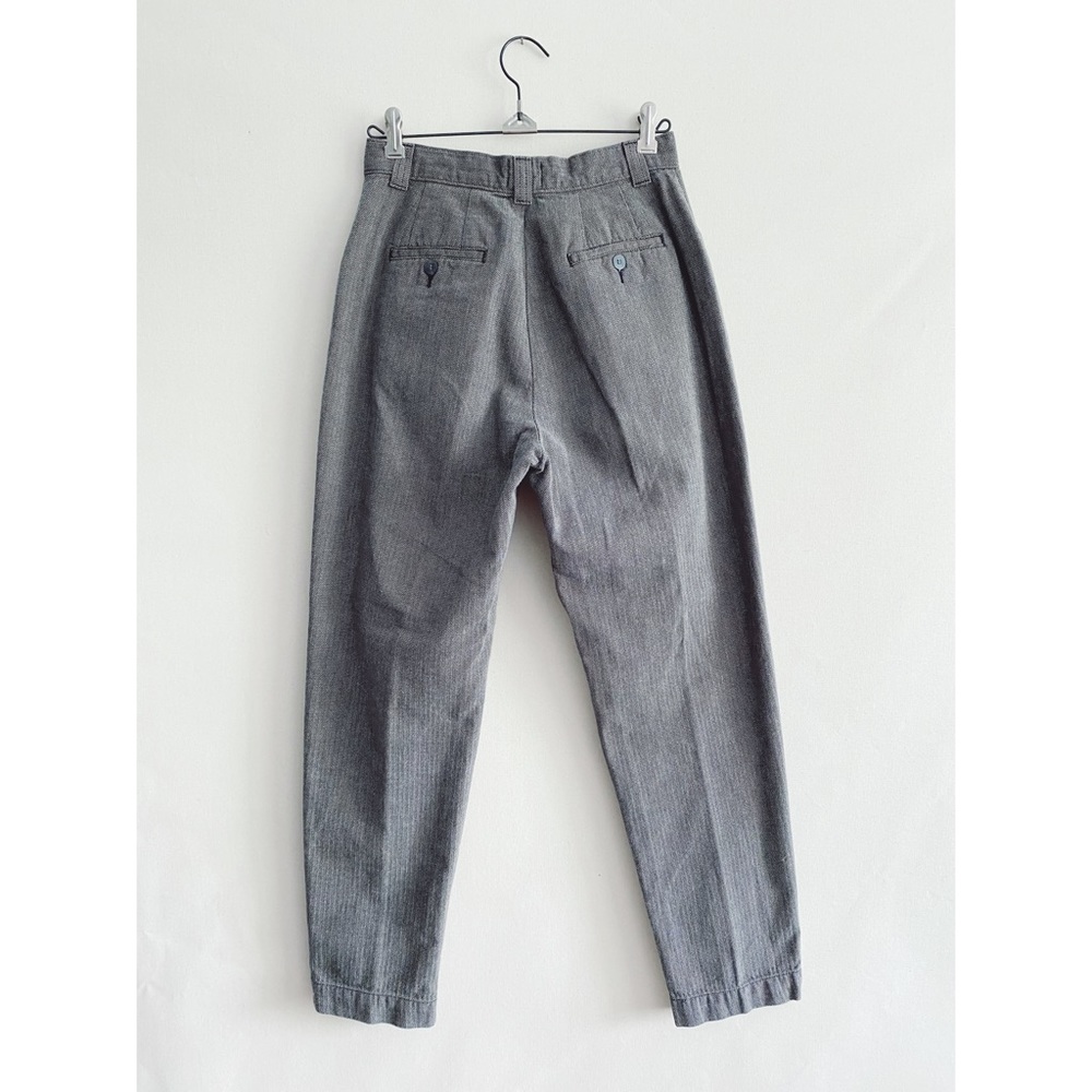 Vintage Lee Casual High Rise Tapered Leg Gray Herringbone Pressed Pants Size 27